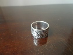 széles indián motívumos ezüst gyűrű