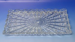 0N355 Régi kristály kínáló tálca 35 cm