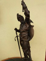 Bronz és Spiáter lovagi, figurális lámpa / szobor