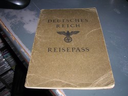 Deutsches Reich Reisepass/ Német birodalom. Útlevél