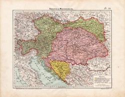 Ausztria és Magyarország térkép 1906, magyar atlasz, eredeti, Osztrák - Magyar Monarchia, politikai