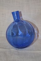 Anyagában kék színű belül bordázott rózsa gömb 02  ( DBZ 0093 )