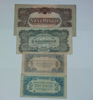 Vörös hadsereg Pengő 4 db ,szép állapotú ropogós bankjegyek,A-UNC,-EF,-VG!