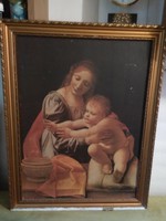 Antik olajnyomat .Giovanni Antonio Boltraffio: Madonna és gyermeke.