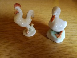 Herendi porcelán kakas és kacsa figura
