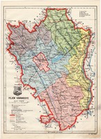 Fejér vármegye térkép 1934, csonka Magyarország, megye, 1930-as évek, régi, atlasz, eredeti