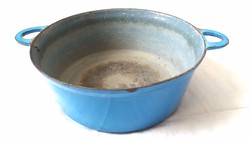 Régi Bicskei Gépgyár kék zománcozott sütő-főző edény 
