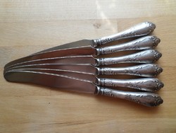 6 db régebbi orosz v. szovjet ezüstözött kés evőeszköz darabra pótlásnak