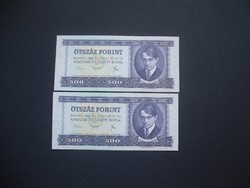 2 darab 500 forint 1969 Sorszámkövető UNC !!!