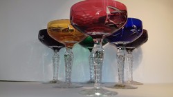 Lausitzer Glas Kristály pezsgős poharak Marsala mintás multikolor pohár készlet