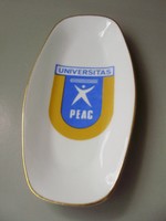 Nagyon ritka art deco Zsolnay porcelán tálka,kínáló Universitas PEAC Pécsi Atlétikai Club