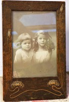 Antik Szecessziós Jugendstil asztali fénykép tartó kívül 21x14cm belső 14x10cm