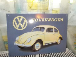 Retró Fém Tábla - Volkswagen VW Bogár, Beetle Reklámtábla
