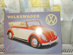 Retró Fém Tábla - Volkswagen VW Bogár, Beetle Reklámtábla (AA-0802)