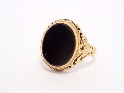 Arany fekete köves pecsétgyűrű (ZAL- Au 65069)