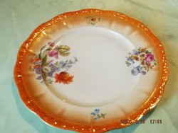 Zsolnay pipacsos nagyon régi lapos tányér egyedi 24 cm