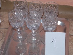 6db-os kristály pohár készlet (csiszolt)