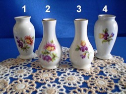 Hollóházi porcelán pici ibolya váza több forma és virág minta zizus felh. részére