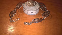 Swirl Patterned, Engraved Silver Bracelet, Eye-Catching and Imposing Piece