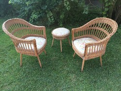 Fonott retro kerti garnitúra kerti szék fotel