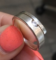 1 köves fényes-matt ezüst gyűrű