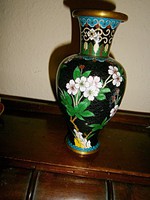 Rekesz (Cloissoné) zománc váza 16,8 cm 