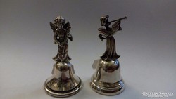 Ezüst kis csengők angyal figurákkal
