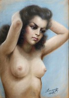 Lengyel:Női akt, pasztell, 1949 ,70 x 50 cm