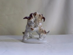 Carl Scheidig Grafenthal játékos porcelán kutyák