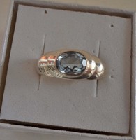 Csodás régi akvamarinköves ezüstgyűrű,61-es méret