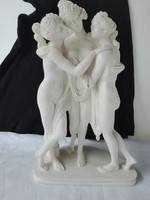 Csodálatos 28 cm magas alabástrom Három grácia szobor