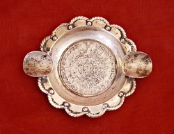 Azték naptáras hamutartó ezüstből