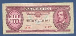 100 Forint 1962 VF/ EF  Lapos "3" -as a Sorozatszámban