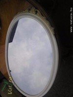 Neobarokk, chippendale nagy méretű ovális tükör 90x60