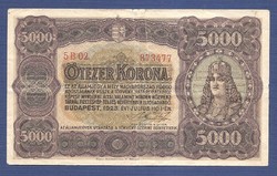 5000 Korona 1923  Bomba jó áron!!!