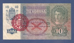 10 Korona 1915 Magyarország bélyegzéssel  Bomba jó áron!!!
