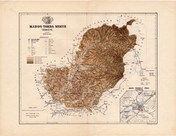 Maros - Torda megye térkép 1886, Marosvásárhely, vármegye, atlasz, eredeti, Kogutowicz Manó, 43 x 56