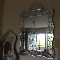 Antik velencei csiszolt tükör  70x 90cm