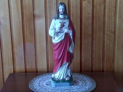 Krisztus szobor festett gipsz 33 cm