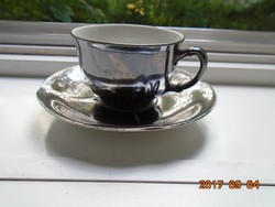 Rudolf Wachter-ANTIK ezüstözött porcelán kávés csésze alátéttel(1)