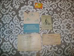 Régi kerékpár, bicikli igazolvány, iratok - 1930-tól