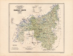 Szabolcs megye térkép 1889, Magyarország, vármegye, atlasz, Kogutowicz Manó, 43 x 56 cm, eredeti