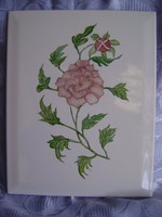 Olasz porcelán kép kézzel festett virág csendélet