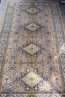 Perzsa szőnyeg mintás selyem mokett terítő , faliszőnyeg nagy 3 méter 300 x 151 cm