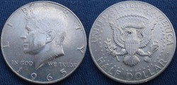 USA   Kennedy fél $  1965    Ag ezüst