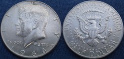 USA   Kennedy fél $  1966    Ag ezüst