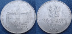 Csehszlovák 25 korona 1968   Ag ezüst    16gramm
