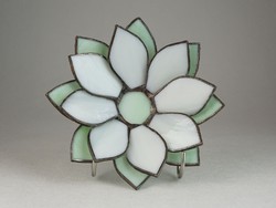 0N969 Tiffany ólomüveg tavirózsa alakú mécsestartó