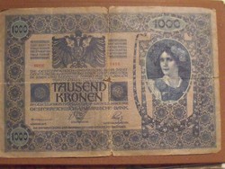 Oszták-Magyar 1000 Korrona 1902 felülbélygézéssel