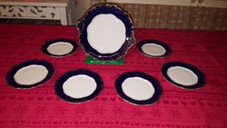 Zsolnay Pompadur III. porcelán desszertes készlet 6 személyre